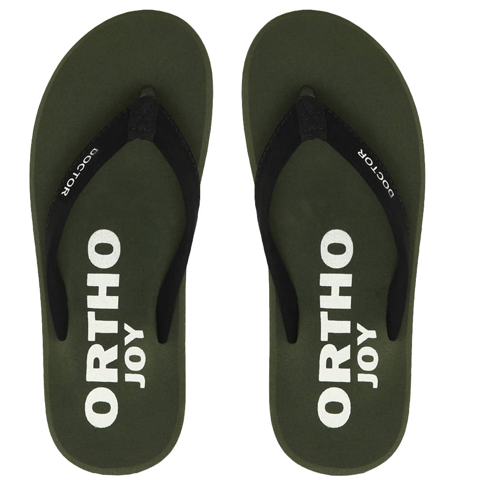     			ORTHO JOY - Green Men's Thong Flip Flop