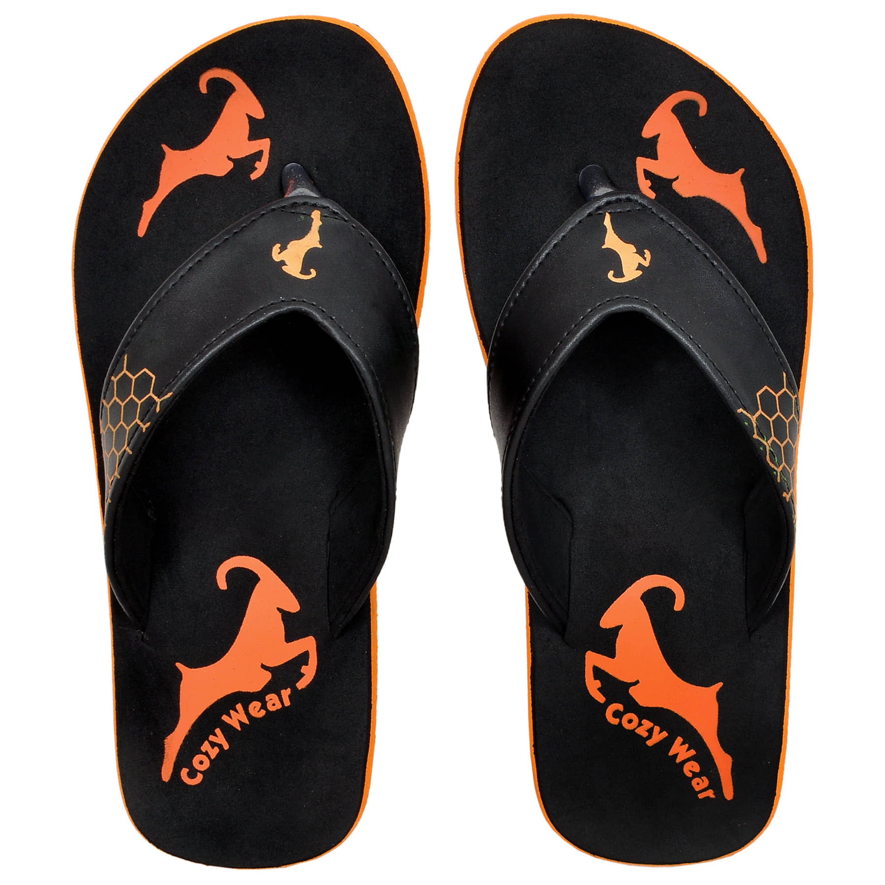Cozy Wear - Orange Men's Thong Flip Flop
