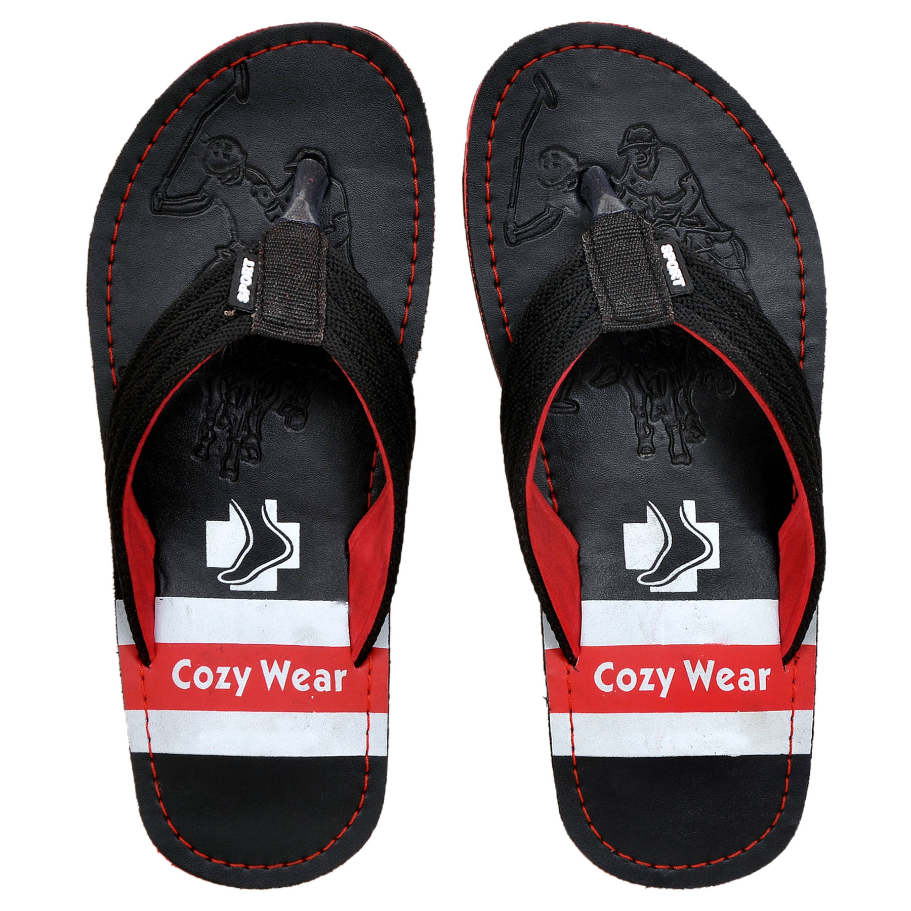     			Cozy Wear - Red Men's Thong Flip Flop