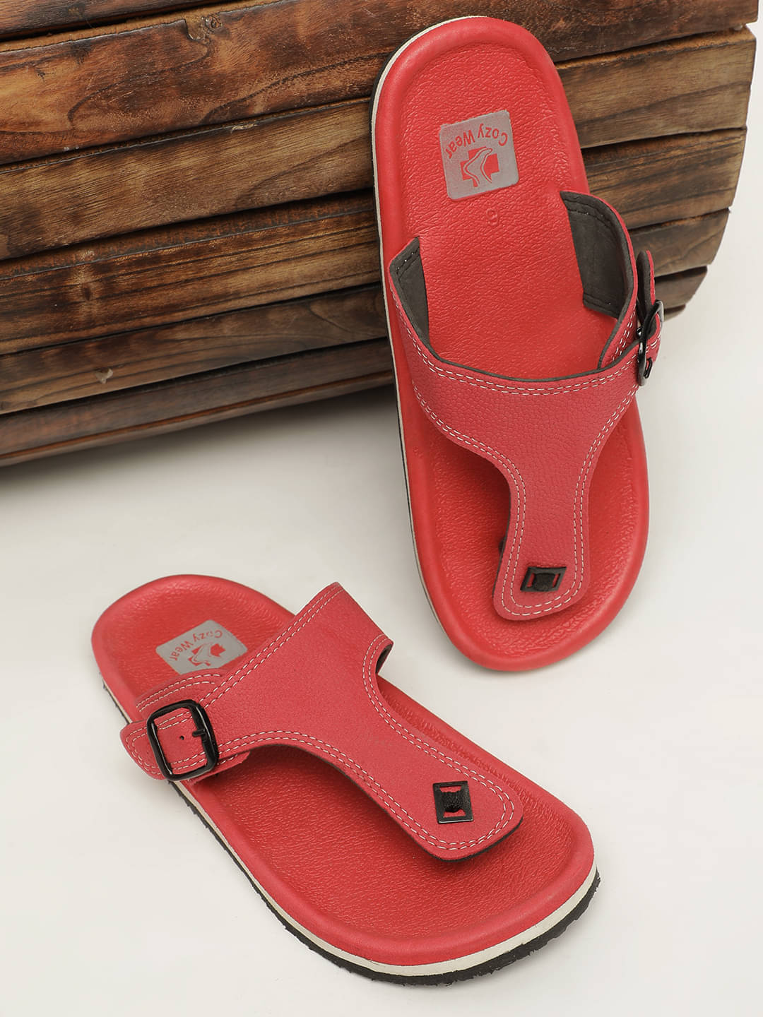     			Cozy Wear - Red Men's Thong Flip Flop