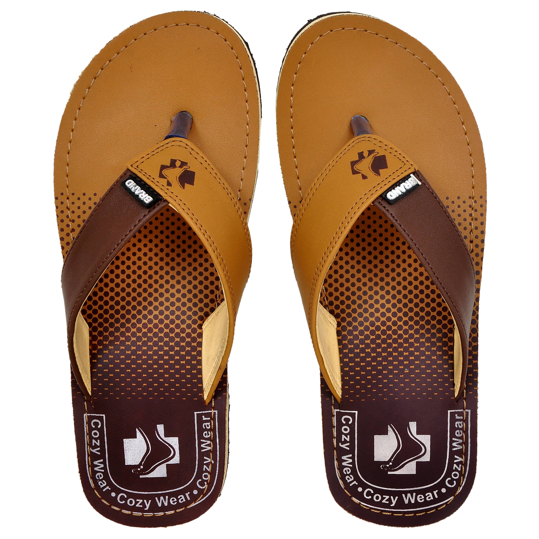     			Cozy Wear - Tan Men's Thong Flip Flop