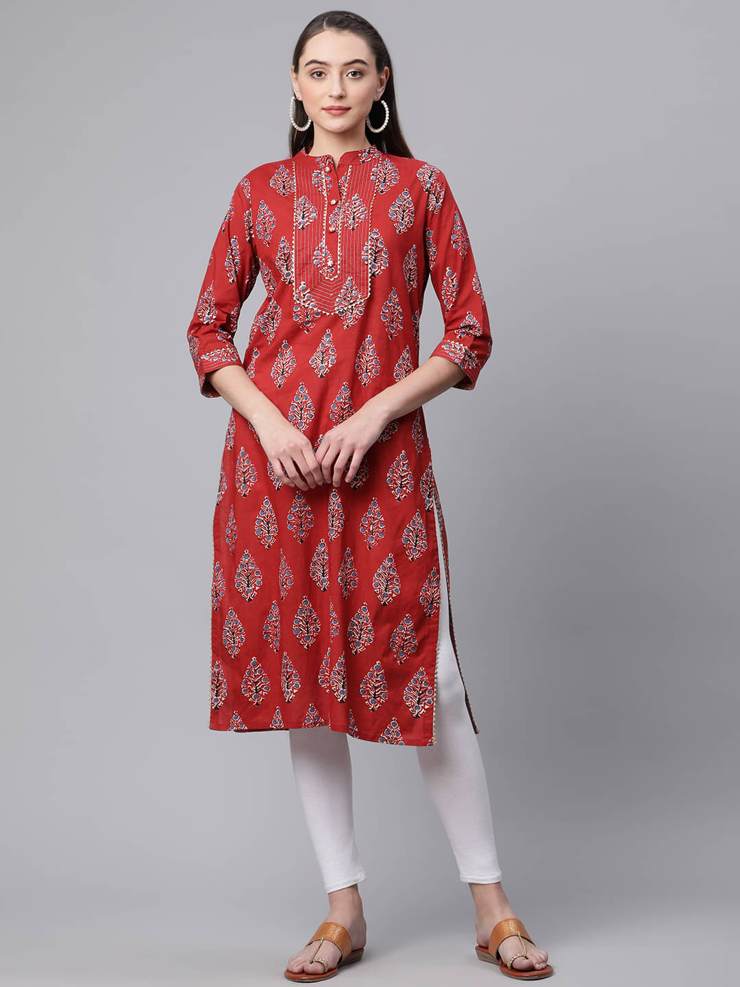 Divena - Maroon Cotton Women's Straight Kurti ( Pack of 1 ) Divena - Maroon Cotton Women's Straight Kurti ( Pack of 1 )