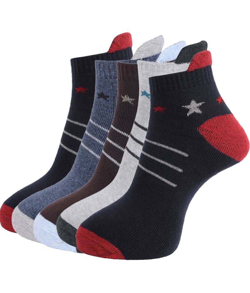 Dollar Socks - Cotton Men's Striped Multicolor Ankle Length Socks ( Pack of 5 ) - Socks | Buy online on ZillyBuy