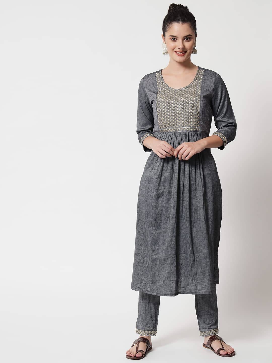 G4Girl - Light Grey Straight Rayon Women's Stitched Salwar Suit ( Pack of 1 ) G4Girl - Light Grey Straight Rayon Women's Stitched Salwar Suit ( Pack of 1 )