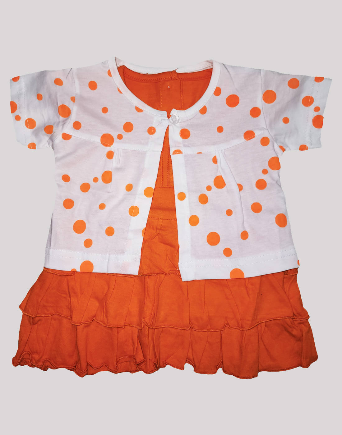     			INFANT Pack of 1 Baby Girls Cotton Frock ( Orange )