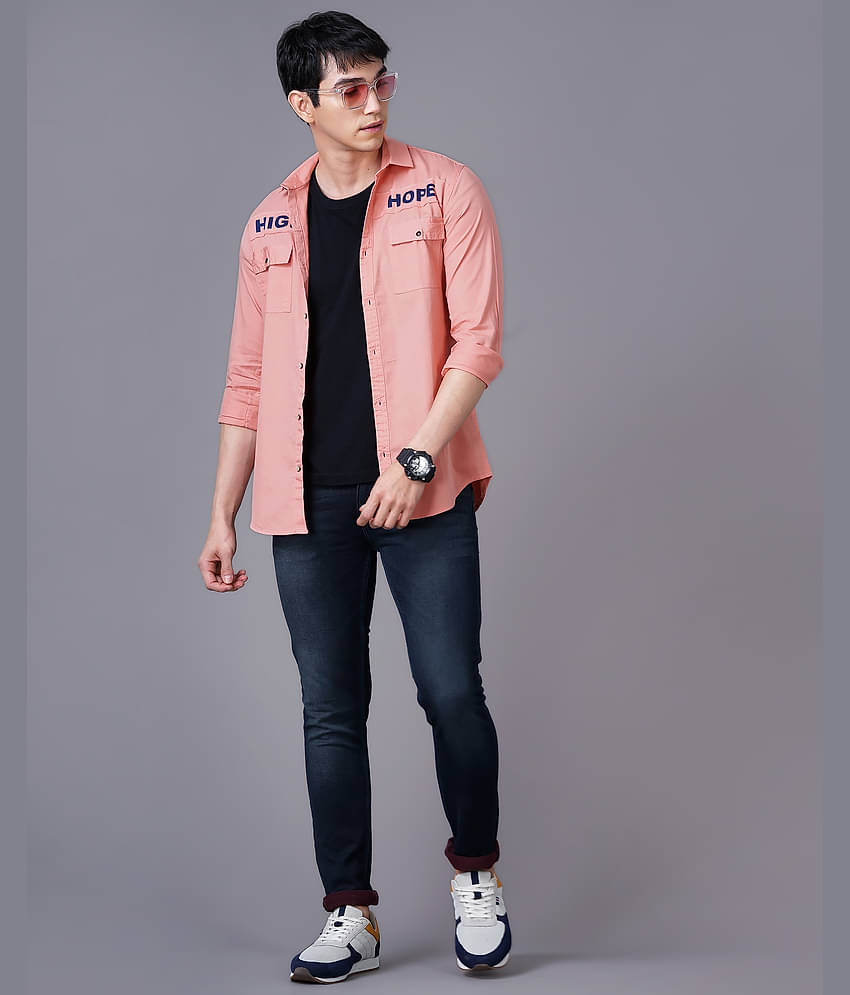 K-LARA - Silver 100% Cotton Slim Fit Men's Casual Shirt ( Pack of 1 )