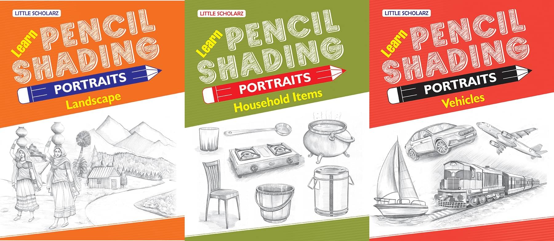 Learn Pencil Shading Portraits - LANDSCAPE, HOUSEHOLD ITEMS & VEHICLES Learn Pencil Shading Portraits - LANDSCAPE, HOUSEHOLD ITEMS & VEHICLES