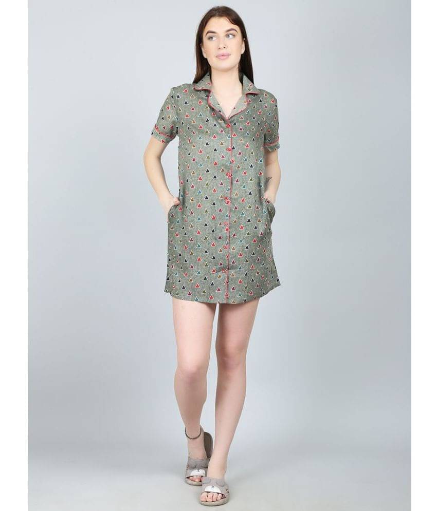     			N-Gal - Grey Rayon Women's Nightwear Night Shirts ( Pack of 1 )