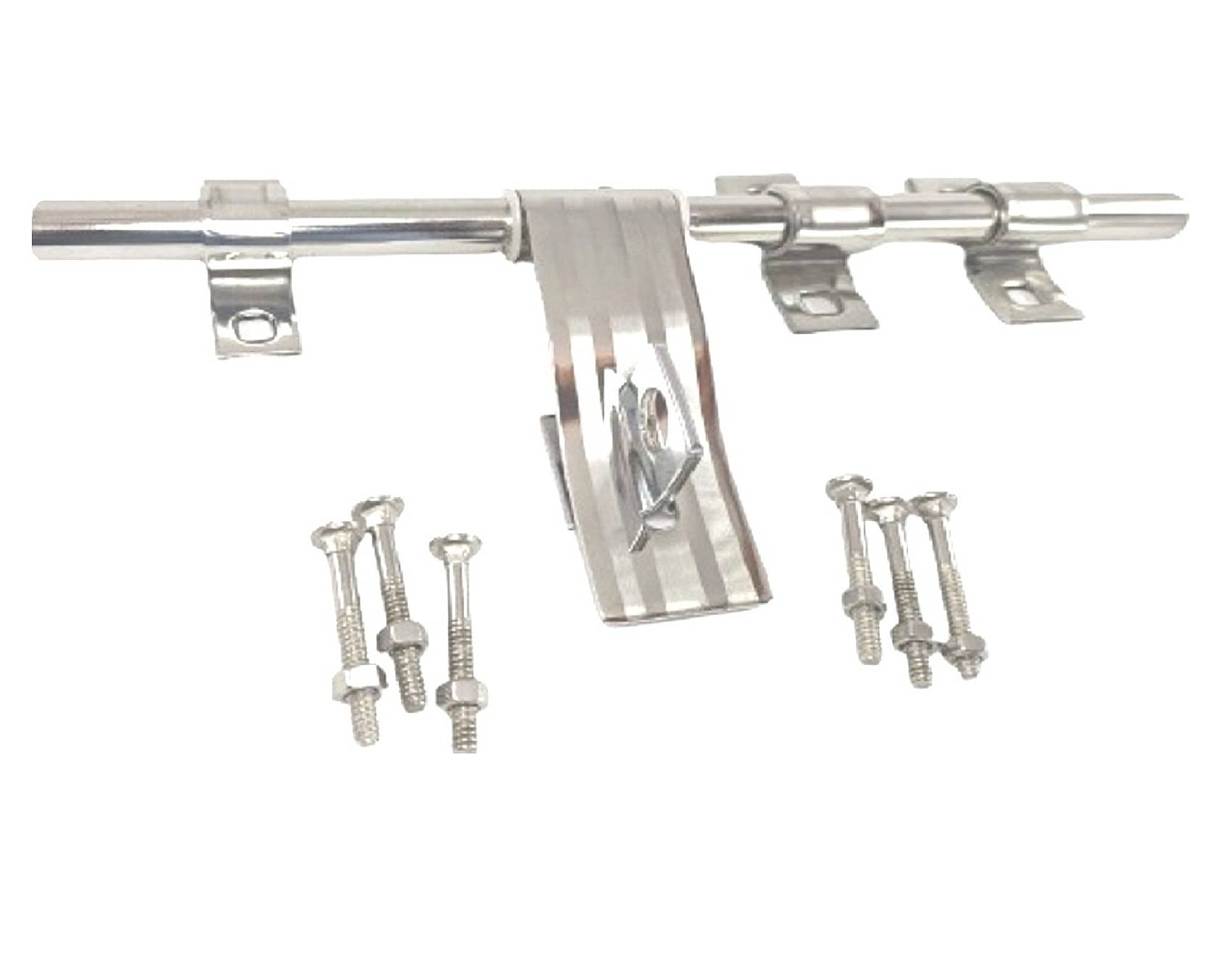 ONJECX 12 inches Stainless Steel aldrop High Quality Premium Range Door Fittings Aldrops Set | Main Double Door, Single Door Hardware Al Drops | Latch for Home Gate,  Satin Silver Finish | pack of 1 set (A1216S)
