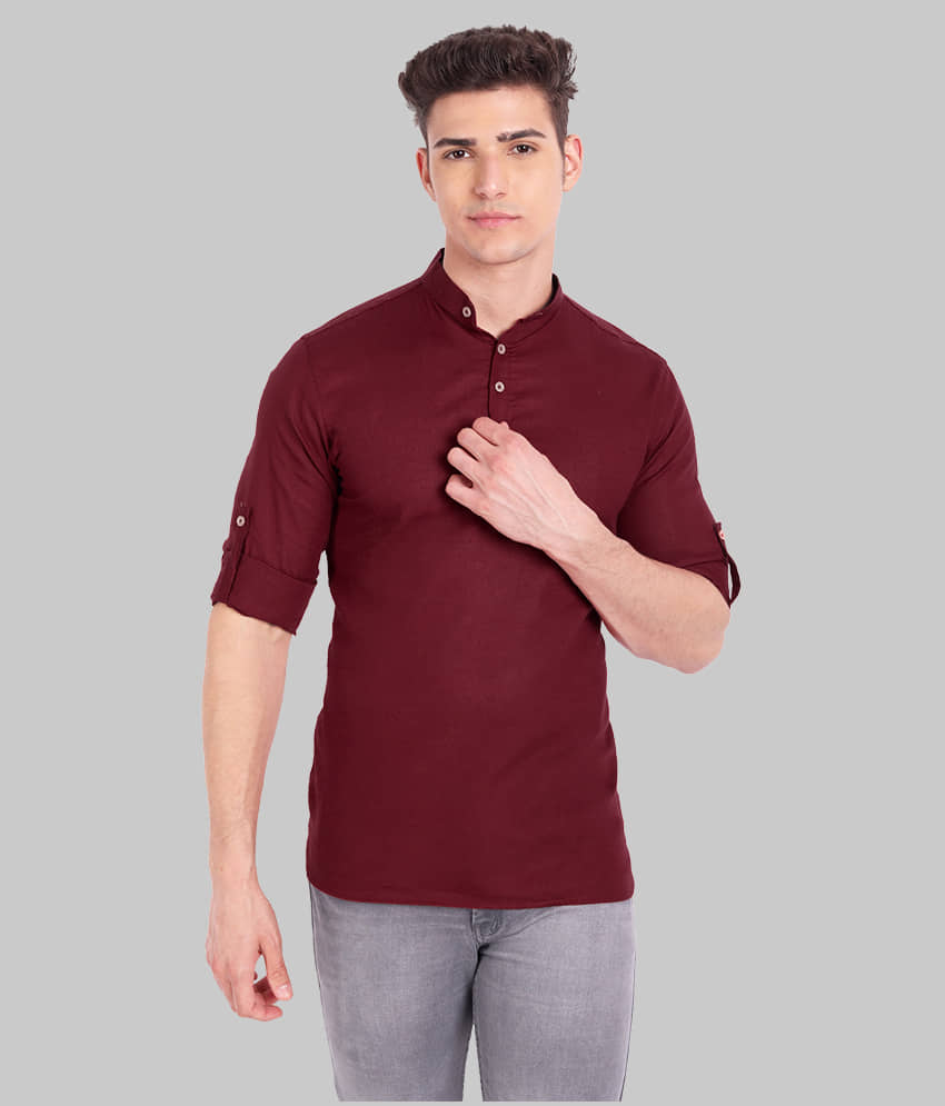 Vida Loca - Maroon Cotton Men's Regular Kurta ( Pack of 1 ) - Kurtas & Kurta Sets | Buy online on ZillyBuy