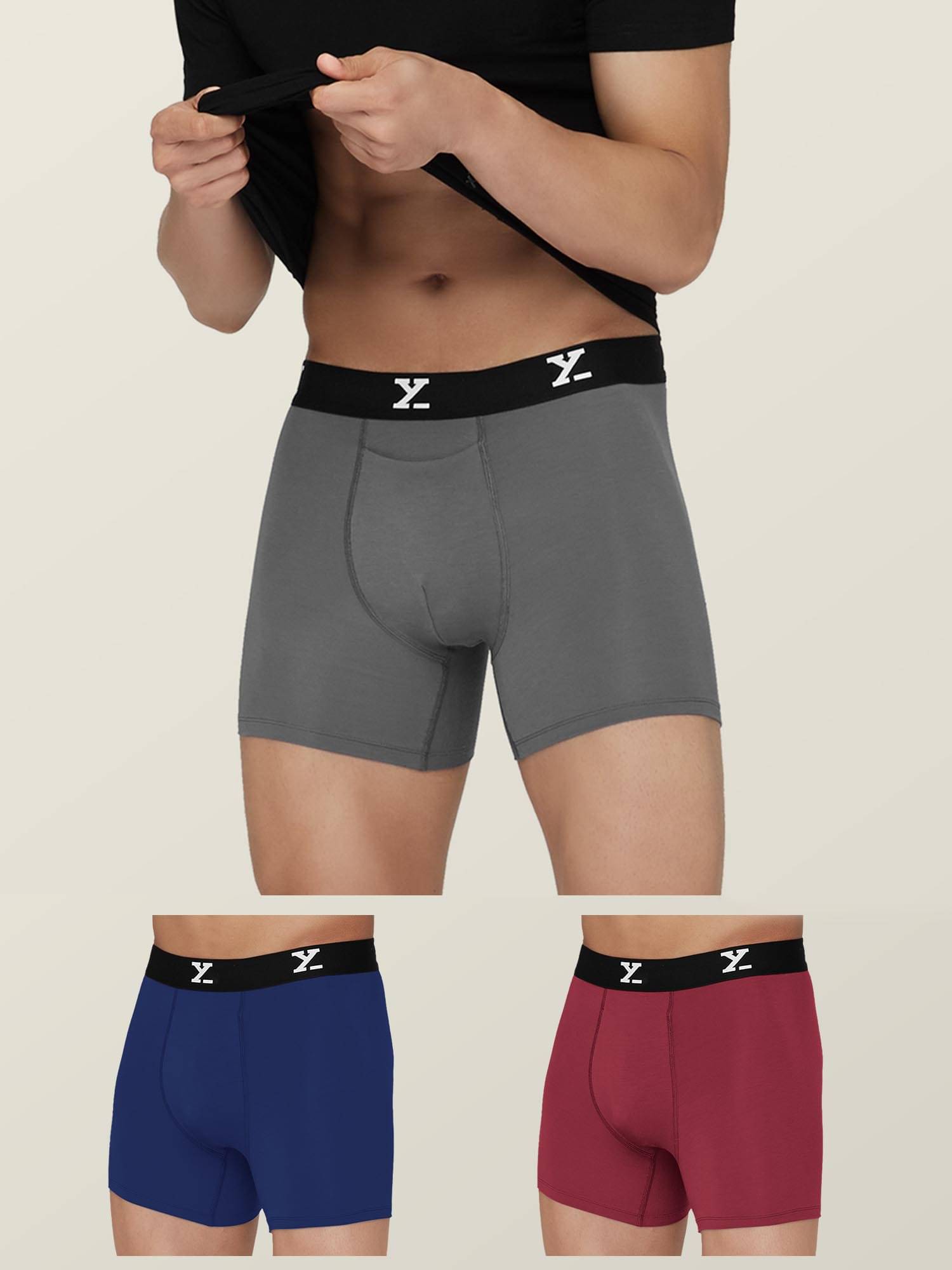 XYXX Pack of 3 Modal Trunks For Men's ( Multicolor ) XYXX Pack of 3 Modal Trunks For Men's ( Multicolor )