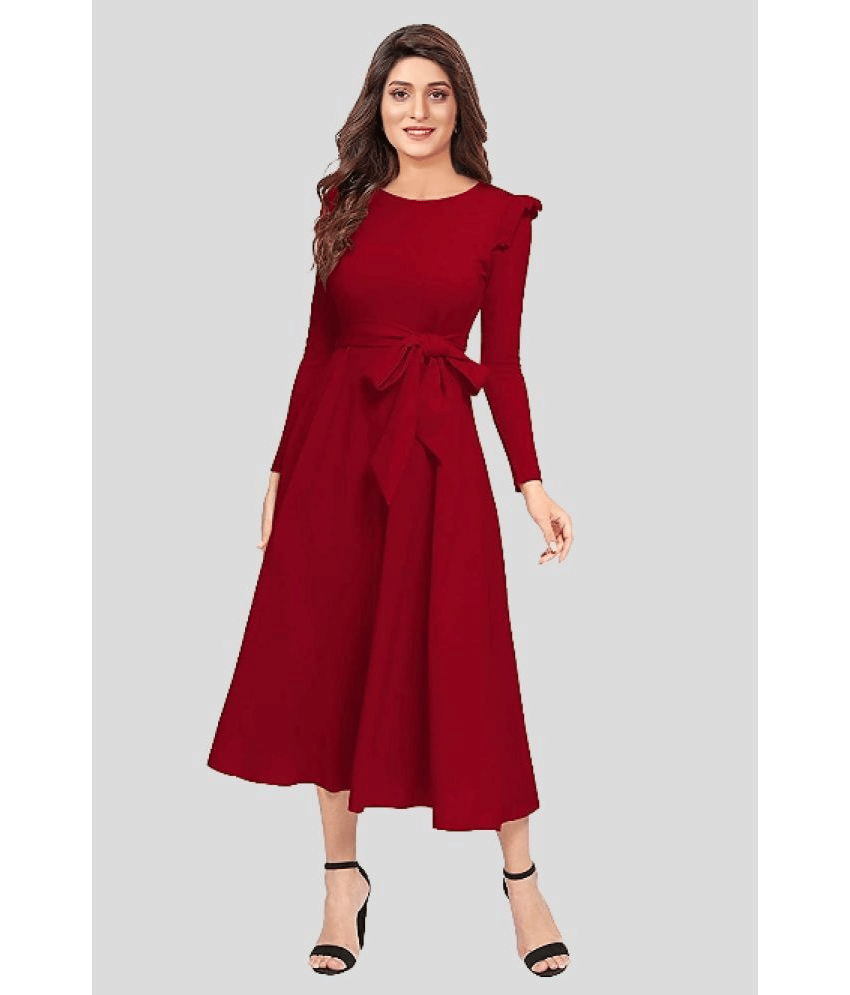     			YUG ART Women Spandex Solid A-line Dress ( Navy Blue )