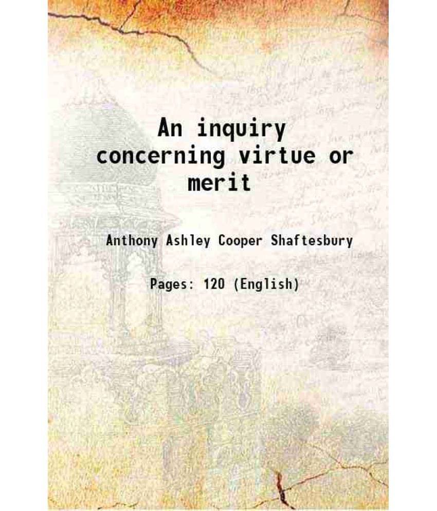     			An inquiry concerning virtue or merit 1904 [Hardcover]
