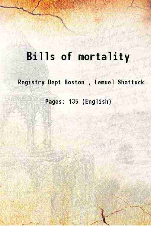     			Bills of mortality 1893 [Hardcover]