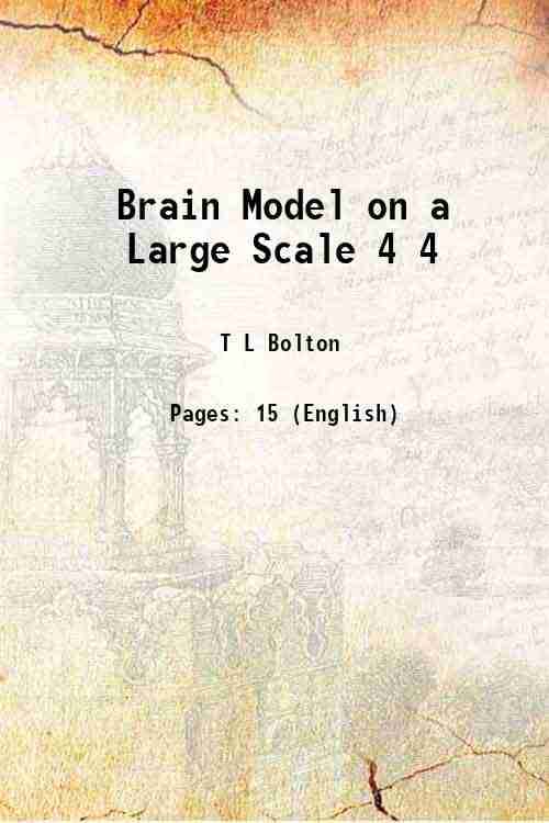     			Brain Model on a Large Scale Volume 4 1891 [Hardcover]