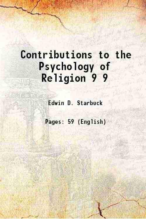     			Contributions to the Psychology of Religion Volume 9 1897 [Hardcover]