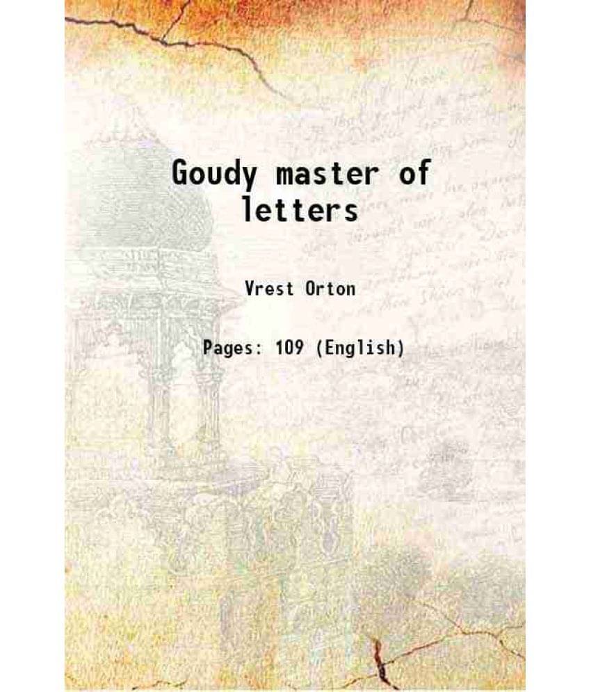     			Goudy master of letters 1939 [Hardcover]