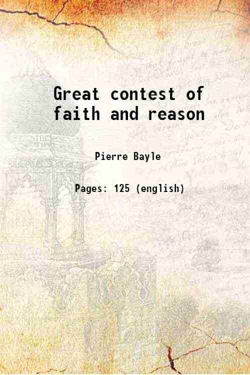     			Great contest of faith and reason 1963 [Hardcover]