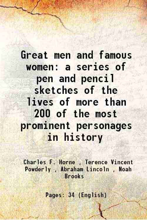    			Great men and famous women a series of pen and pencil sketches of the lives of more than 200 of the most prominent personages in history 1 [Hardcover]