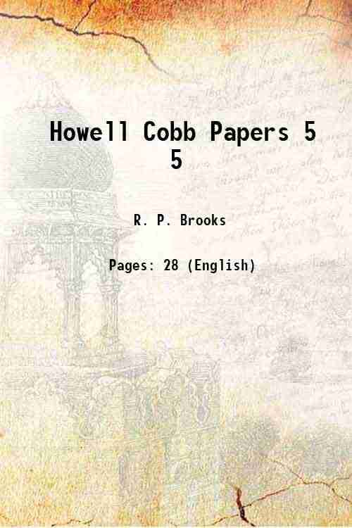    			Howell Cobb Papers Volume 5 1921 [Hardcover]