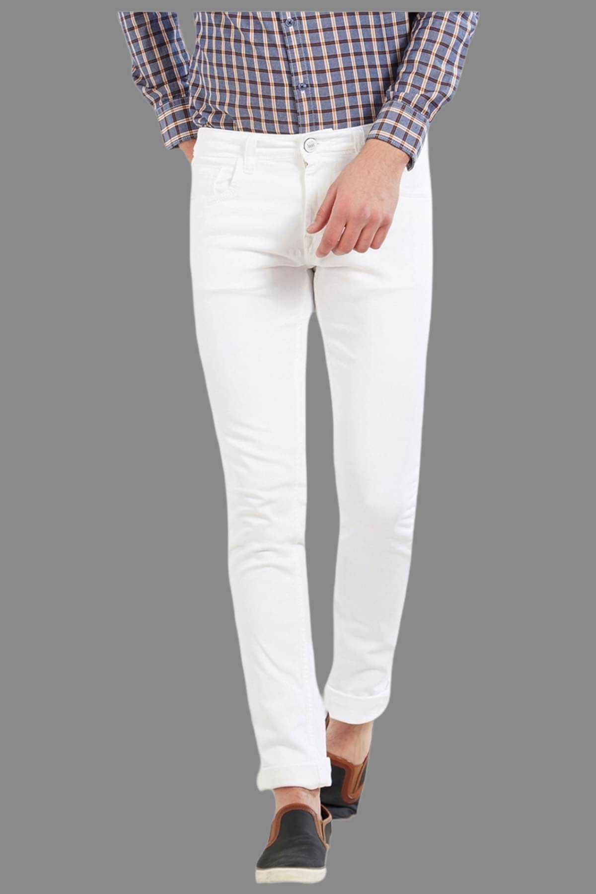 Lawson - White Denim Slim Fit Men's Jeans ( Pack of 1 ) Lawson - White Denim Slim Fit Men's Jeans ( Pack of 1 )
