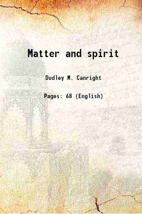     			Matter and spirit 1882 [Hardcover]