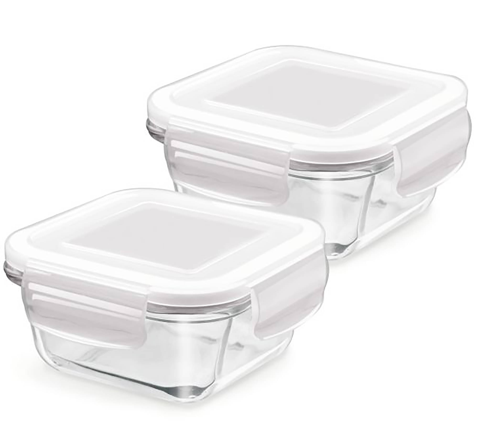 Treo By Milton Store Fresh Square Glass Storage Container, Set of 2, 665 ml Each, Transparent | Microwave Safe | Dishwasher Safe | Food Safe | Scratch Resistant | Refrigerator Safe Treo By Milton Store Fresh Square Glass Storage Container, Set of 2, 665 ml Each, Transparent | Microwave Safe | Dishwasher Safe | Food Safe | Scratch Resistant | Refrigerator Safe