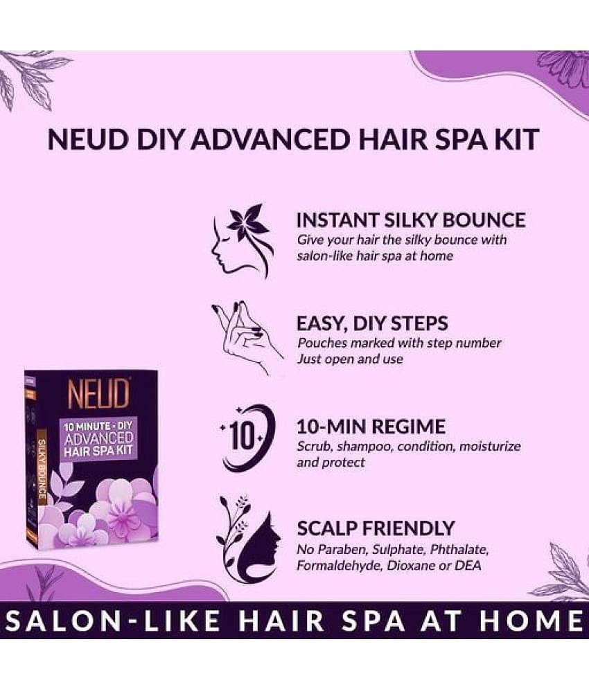 NEUD 4-Step DIY Advanced Hair Spa Kit for Salon-Like Silky Bounce at Home - 2 Packs (40 g Each)