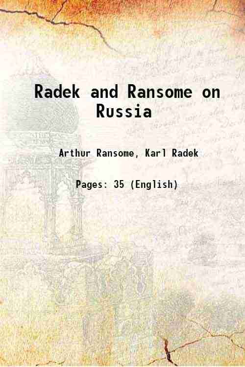     			Radek and Ransome on Russia 1918 [Hardcover]