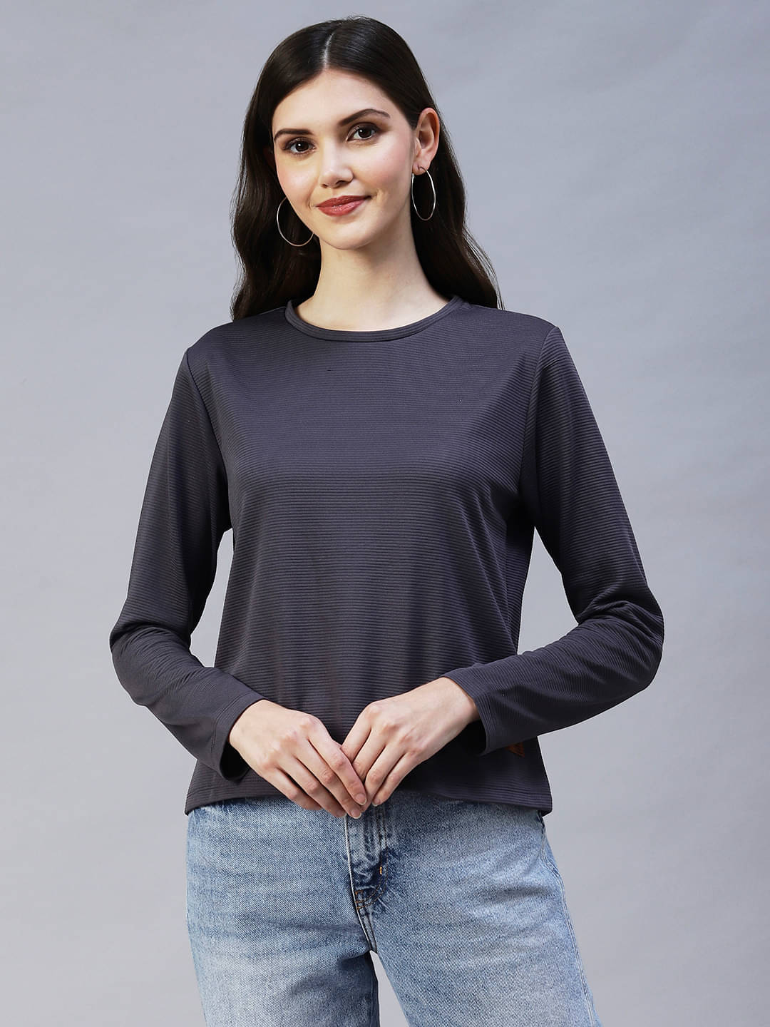     			Rigo - Charcoal Polyester Women's Regular Top ( Pack of 1 )