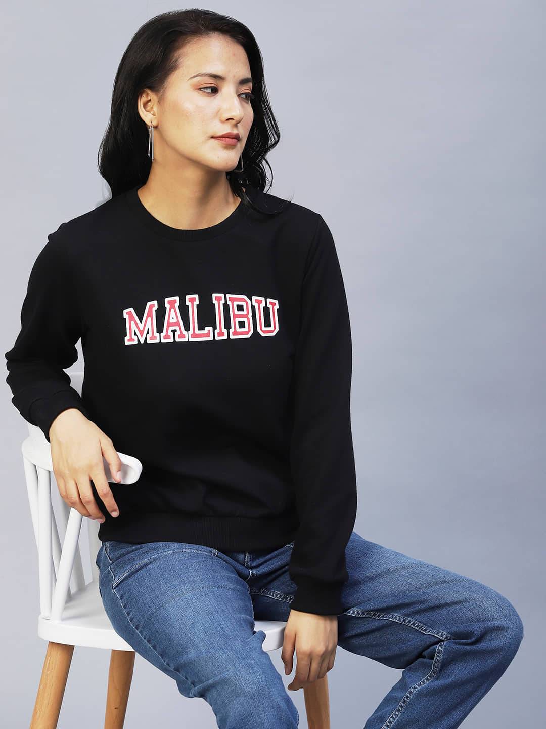 Rigo Cotton Black Non Hooded Sweatshirt