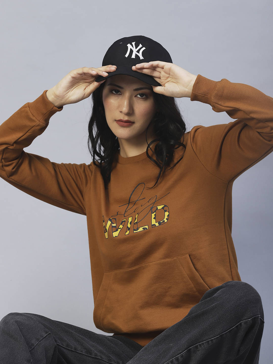 Rigo Fleece Brown Non Hooded Sweatshirt Rigo Fleece Brown Non Hooded Sweatshirt