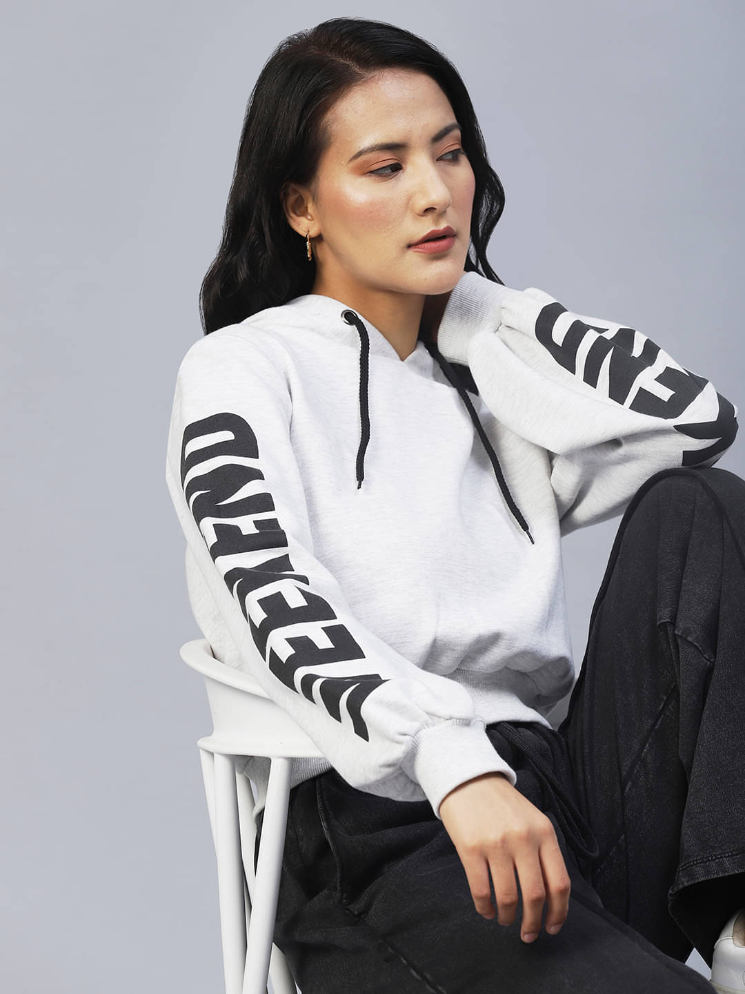 Rigo Women Fleece Hooded Sweatshirt ( Off White ) Rigo Women Fleece Hooded Sweatshirt ( Off White )