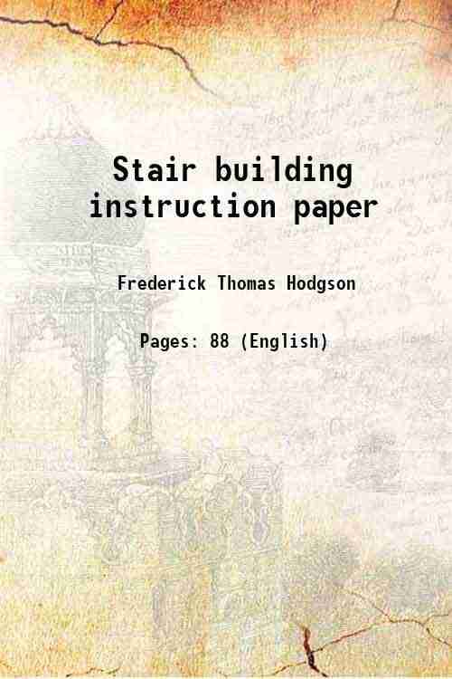     			Stair building instruction paper 1907 [Hardcover]