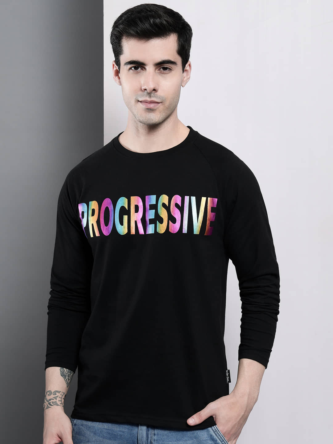 The Dry State - Black Cotton Regular Fit Men's T-Shirt ( Pack of 1 )