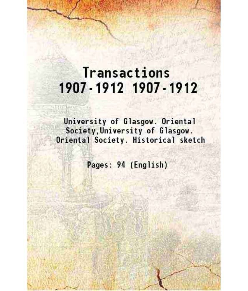     			Transactions Volume 1907-1912 1901 [Hardcover]