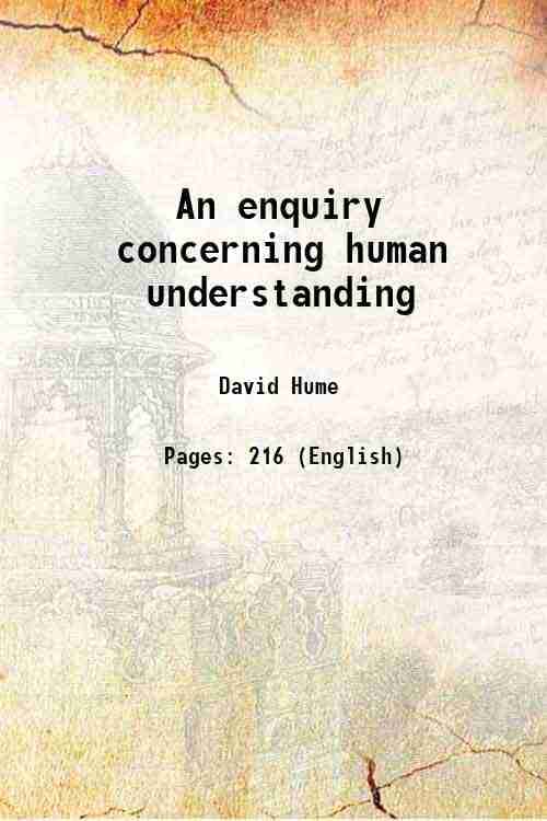    			An enquiry concerning human understanding 1900 [Hardcover]