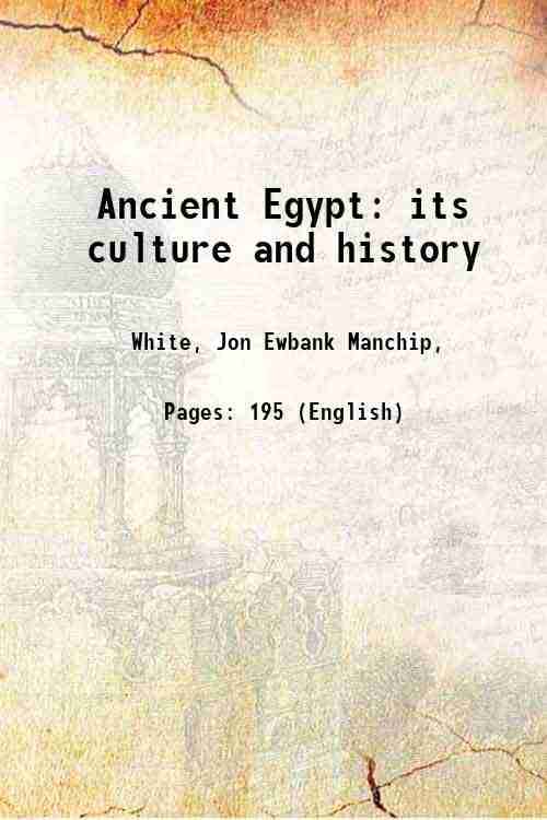     			Ancient Egypt its culture and history [Hardcover]