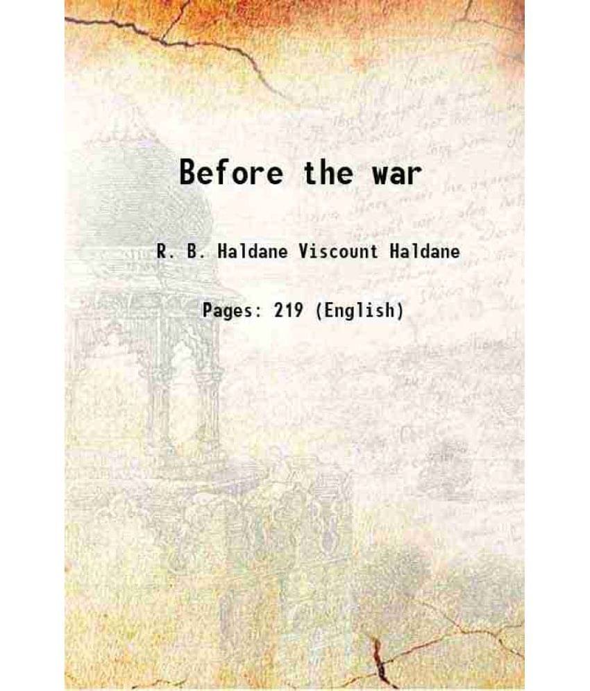     			Before the war 1920 [Hardcover]