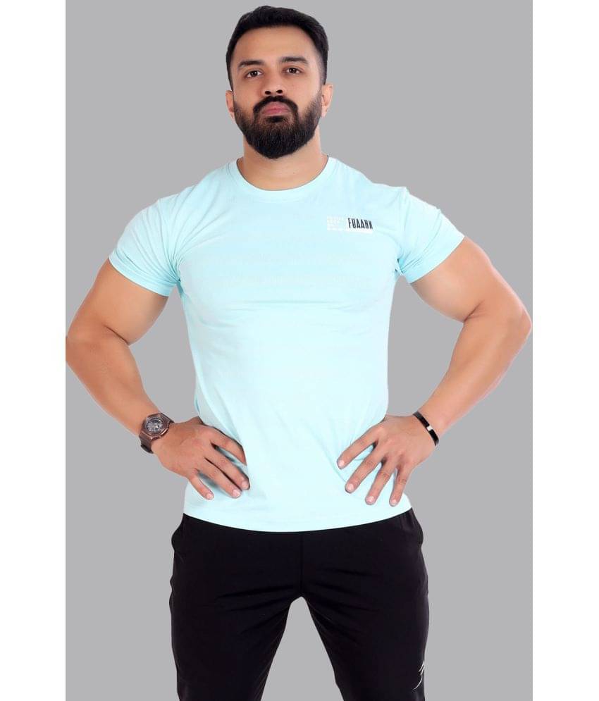 Fuaark - Sky Blue Polyester Slim Fit Men's Sports T-Shirt ( Pack of 1 ) Fuaark - Sky Blue Polyester Slim Fit Men's Sports T-Shirt ( Pack of 1 )