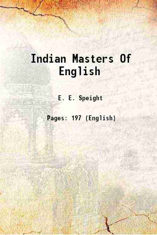     			Indian Masters Of English 1934 [Hardcover]