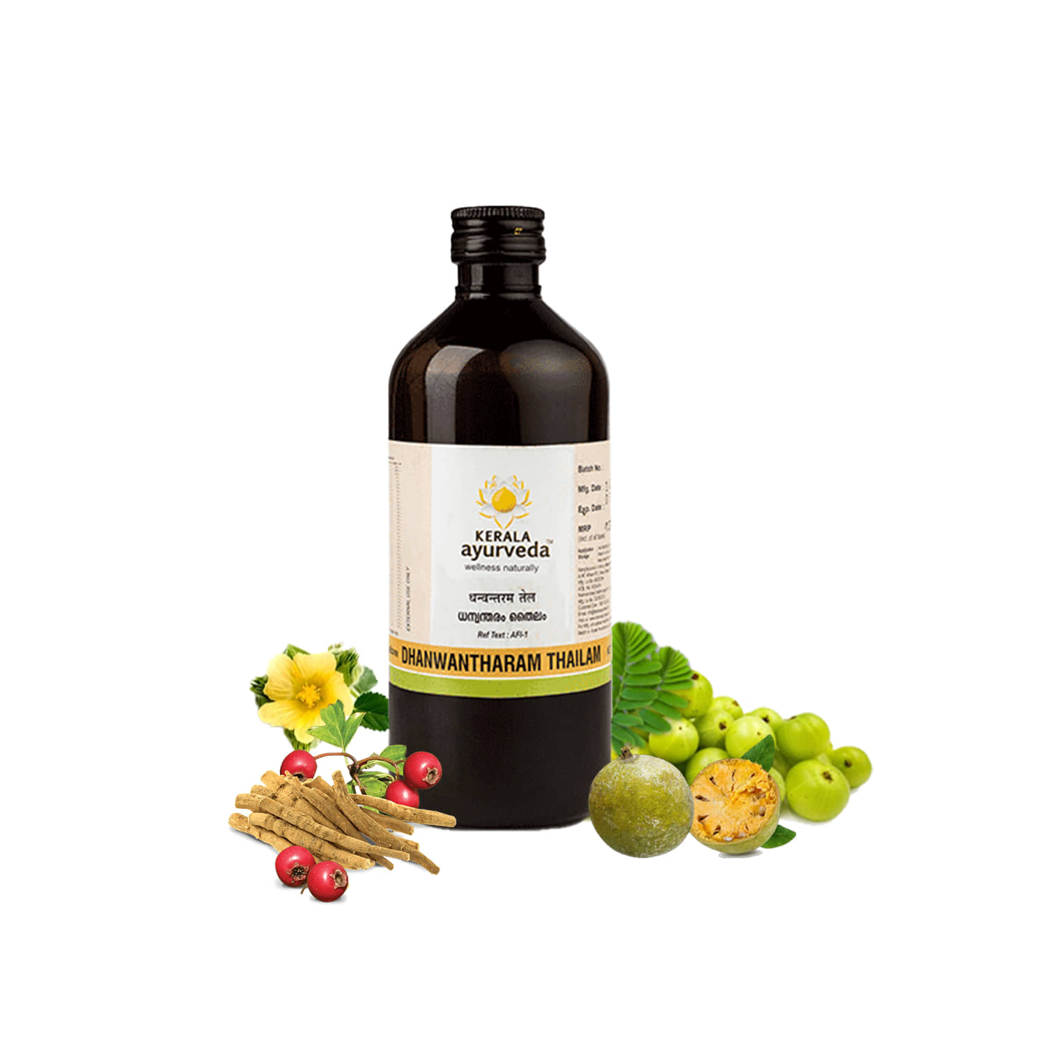 Kerala Ayurveda Dhanwantharam Thailam 450 Ml, For Pre & Post Natal Massage, Soothing Massage Oil For Pregnant Belly,For Pregnancy Massage