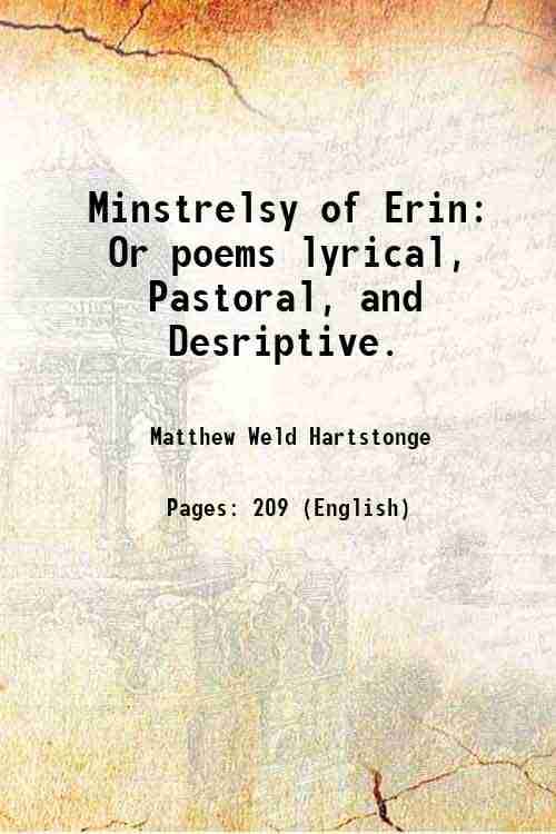     			Minstrelsy of Erin Or poems lyrical, Pastoral, and Desriptive. 1812 [Hardcover]
