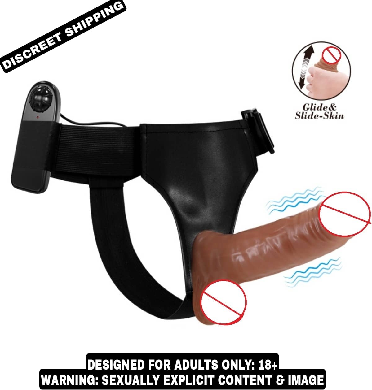 Naughty World 7 Inch Chocolate Strap On Artificial Solid Penis Dildo With Belt Sex Toy For Women