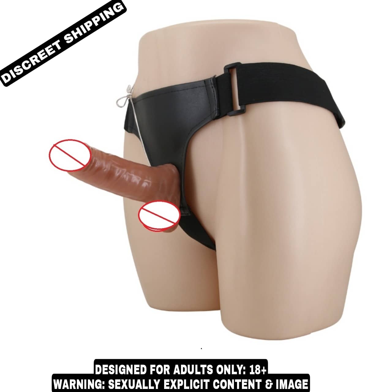 Naughty World 7 Inch Chocolate Strap On Artificial Solid Penis Dildo With Belt Sex Toy For Women