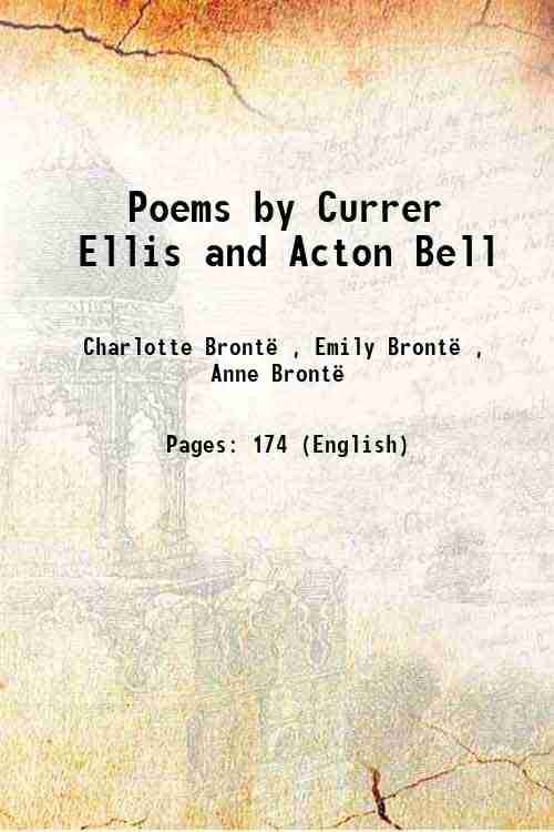     			Poems by Currer Ellis and Acton Bell 1846 [Hardcover]