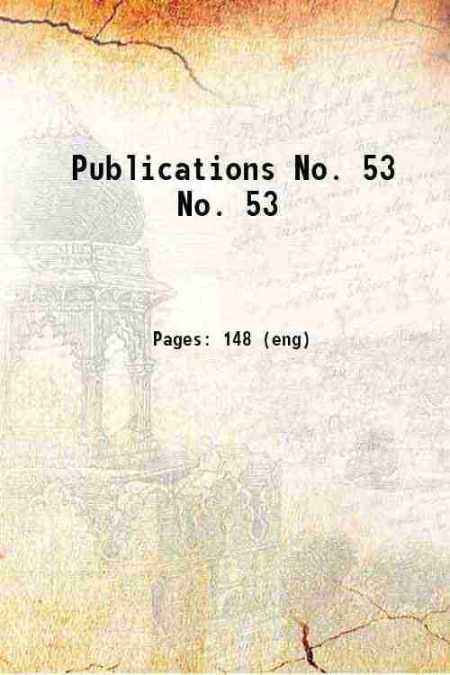     			Publications Volume No. 53 1852 [Hardcover]