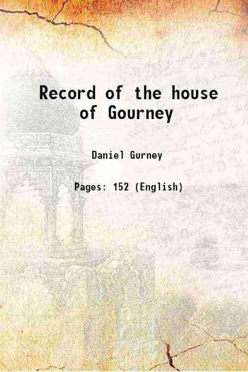     			Record of the house of Gourney Volume pt.4 1848 [Hardcover]