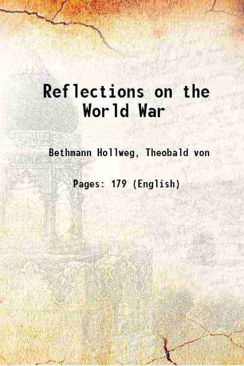     			Reflections on the World War Volume part-1 1920 [Hardcover]
