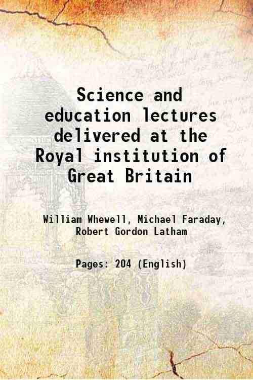     			Science and education lectures delivered at the Royal institution of Great Britain 1917 [Hardcover]